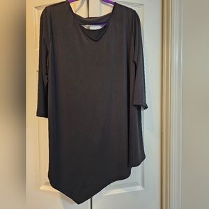 Clara Sunwoo tunic 1X Black Asymmetrical EUC